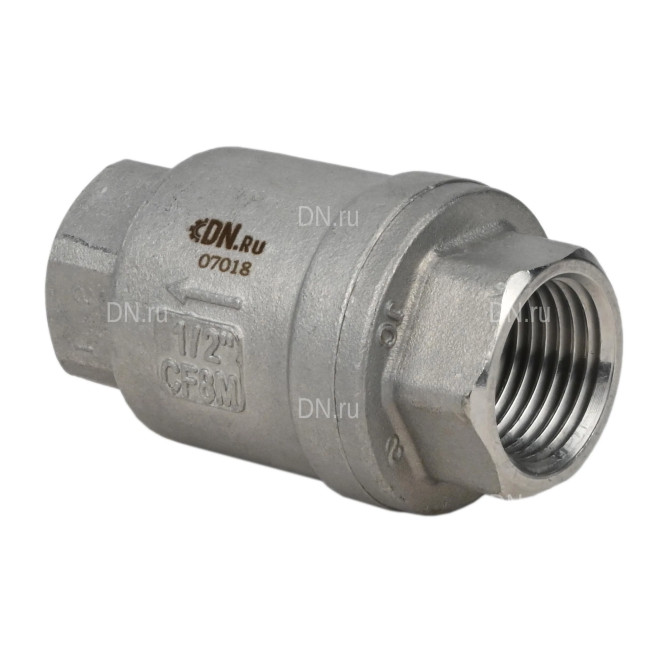 Клапан обратный VCS3232P-T 2″ Ду50 Ру16 резьбовой, пружинный, корпус - нержавеющая сталь 316, диск - нержавеющая сталь 316, уплотнение - металл в Алматы