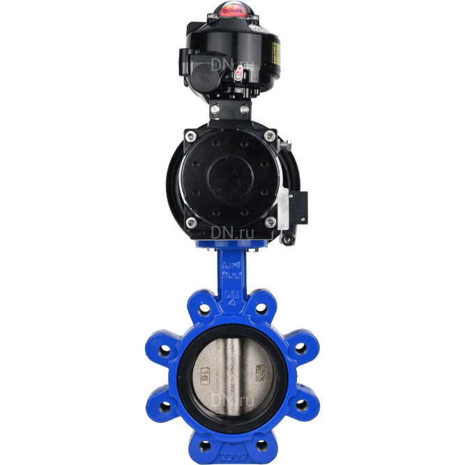 Затвор дисковый поворотный WBV1616E-2W-Fb-H Ду125 Ру16 LUG корпус - чугун QT450, диск - чугун QT450, уплотнение - EPDM, с пневмоприводом PA-DA-105-1, пневмораспределителем 4M310-08 DC24V и БКВ APL-510N EX в Алматы