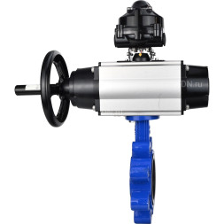 Затвор дисковый поворотный WBV1616E-2W-Fb-H Ду125 Ру16 LUG корпус - чугун QT450, диск - чугун QT450, уплотнение - EPDM, с пневмоприводом PA-DA-105-1, пневмораспределителем 4M310-08 DC24V и БКВ APL-510N EX