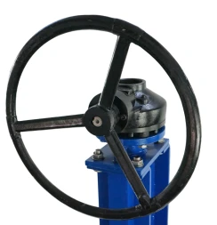 Задвижка шиберная GVKN1331N-2W-Fb-R Ду400 Ру10 WENZ двусторонняя, межфланцевая, шпиндель - невыдвижной, корпус - чугун GGG40, шибер - нержавеющая сталь 304, уплотнение - NBR, с редуктором