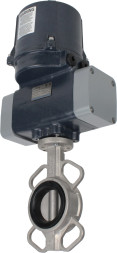Затвор дисковый поворотный WBV3131N-2W-Fb-H Ду80 Ру16 межфланцевый, корпус - нержавеющая сталь 304, диск - нержавеющая сталь 304, уплотнение - NBR, с электроприводом четвертьоборотным QTSA-N-005EM-O0-220VAC с пружинным возвратом