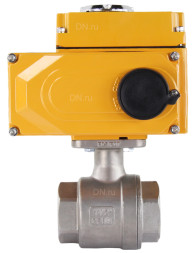 Кран шаровой BV3232P(2pc)-FP-T-ISO-H Ду40 Ру63 полнопроходной двухходовой, нержавеющая сталь 316, внутренняя резьба, уплотнение - PTFE, с электроприводом четвертьоборотным QT-N-005EM-O1-220VAC-У1