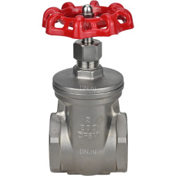 Задвижка клиновая GVWR3131M-2W-T-S Ду25 Ру16 резьбовая, шпиндель - выдвижной, корпус - нержавеющая сталь SS304, клин - нержавеющая сталь SS304, уплотнение - металл, управление - штурвал