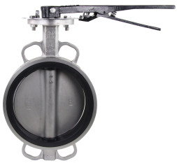 Затвор дисковый поворотный WBV3232V-2W-Fb-H Ду200 Ру16 межфланцевый, корпус - нержавеющая сталь 316L, диск - нержавеющая сталь 316L, уплотнение - VITON, с рукояткой, квадрат 17х17, F10