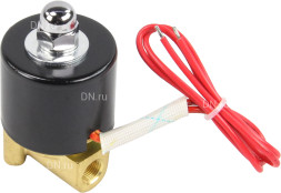 Клапан электромагнитный VS100-ET-NC-220VAC 1/8″ Ду6 Ру10, соленоидный двухходовой, корпус - латунь, уплотнение - EPDM, резьбовой, нормально-закрытый, прямого действия, катушка - 220В