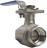 Кран шаровой BV3232P(2pc)-FP-T-ISO-H Ду32 Ру63 полнопроходной двухходовой, нержавеющая сталь 316, внутренняя резьба, уплотнение - PTFE, с ISO-фланцем и рукояткой, 11х11, F04/F05 в Алматы