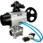 Кран шаровой BV3232P(3pc)-FP-W-ISO-H Ду80 Ру25, полнопроходной, трехсоставной, нержавеющая сталь 316, уплотнение - PTFE, под приварку, с пневмоприводом PA-DA-105-1, пневмораспределителем 4V320-08 AC220V, БКВ APL-210N в Алматы