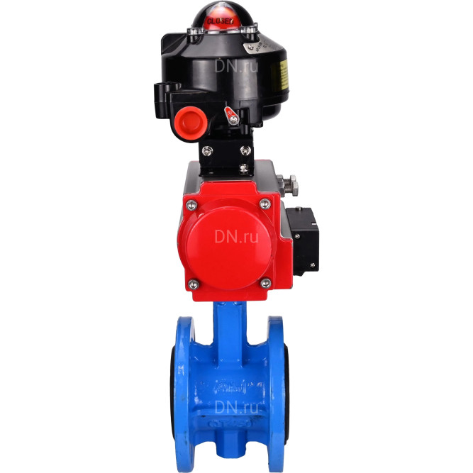 Затвор дисковый поворотный WBV1313E-2W-F-H Ду65 Ру16 фланцевый, корпус - чугун GGG40, диск - чугун GGG40, уплотнение - EPDM, с пневмоприводом PA-DA-105, пневмораспределителем 4M310-08 DC24V и БКВ APL-510N EX в Алматы