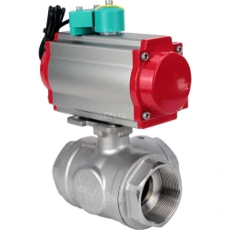 Кран шаровой BV3232P(4pc)-SP-3WL-T-ISO-H Ду50 Ру63 стандартнопроходной L-тип, внутренняя резьба, корпус - нержавеющая сталь 316, уплотнение - PTFE, с пневмоприводом PA-DA-065 и магнитным переключателем ALS200D