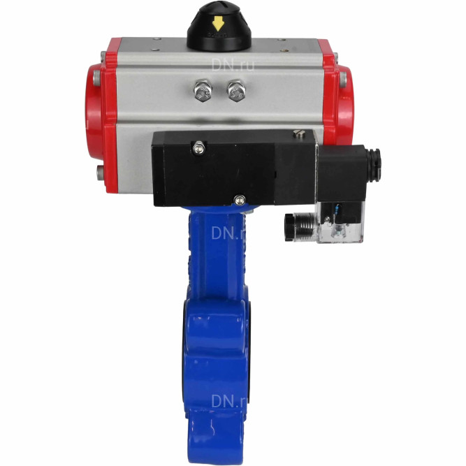 Затвор дисковый поворотный WBV1616E-2W-Fb-H Ду100 Ру16 LUG корпус - чугун QT450, диск - чугун QT450, уплотнение - EPDM, с пневмоприводом PA-SA-130 и пневмораспределителем 4M310-08 AC220V в Алматы