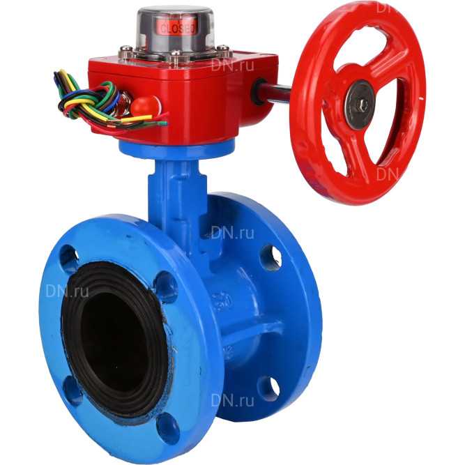 Затвор дисковый поворотный WBV1313E-2W-F-H Ду65 Ру16 фланцевый, корпус - чугун GGG40, диск - чугун GGG40, уплотнение - EPDM, с редуктором HGBF RQN1-180Z в Алматы