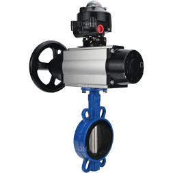 Затвор дисковый поворотный WBV1413E-2W-Fb-H Ду150 Ру16, корпус - чугун GGG50, диск - чугун GGG40, уплотнение - EPDM, с пневмоприводом PA-DA-105-1 двойного действия, пневмораспределителем 4M310-08 DC24V, БКВ APL-510N-EX
