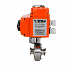 Затвор дисковый поворотный WBV3131S-2W-C-H Ду15 Ру10 кламповый, корпус - пищевая нержавеющая сталь 304, уплотнение - Silicon, с электроприводом QT-N-003EM-O1-24VDC-У1 HARK