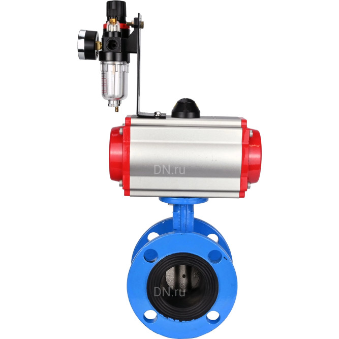 Затвор дисковый поворотный WBV1313E-2W-F-H Ду125 Ру16 фланцевый, корпус - чугун GGG40, диск - чугун GGG40, уплотнение - EPDM, с пневмоприводом PA-DA-130, пневмораспределителем 4M310-08 AC220V и БПВ AFC2000 в Алматы
