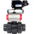 Кран шаровой BV4242E-FP-GRM-ISO Дн15 Ру10 полнопроходной, корпус - НПВХ, шар - НПВХ, уплотнение - EPDM, с пневмоприводом PA-DA-052 и пневмопозиционером YT-1000RSN с обратной связью в Алматы