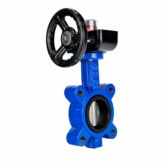 Затвор дисковый поворотный WBV1631N-2W-Fb-H Ду100 Ру16 LUG межфланцевый, корпус - чугун QT450, диск - нержавеющая сталь AISI 304, уплотнение - NBR, с редуктором HGB RQN1-180Z в Алматы