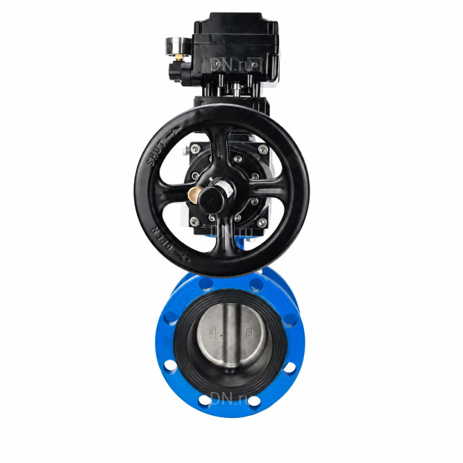 Затвор дисковый поворотный WBV1331E-2W-F-H Ду50 Ру16 фланцевый, корпус - чугун GGG40, диск - нержавеющая сталь 304, уплотнение - EPDM, с пневмоприводом PA-DA-105-1 и позиционером YT-1000RSN без обратной связи в Алматы