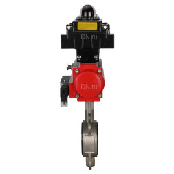Затвор дисковый поворотный WBV3232E-2W-Fb-H Ду250 Ру16, корпус - нержавеющая сталь 316L, диск - нержавеющая сталь 316L, уплотнение - EPDM, с пневмоприводом PA-SA-210, пневмораспределителем 4M310-08 AC220V, БКВ APL-410N EX