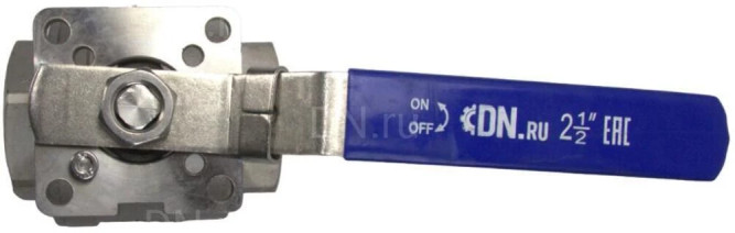 Кран шаровой BV3232P(2pc)-FP-T-ISO-H Ду65 Ру40 полнопроходной двухходовой, нержавеющая сталь 316, внутренняя резьба, уплотнение - PTFE, с ISO-фланцем и рукояткой, 17х17, F07/F10 в Алматы