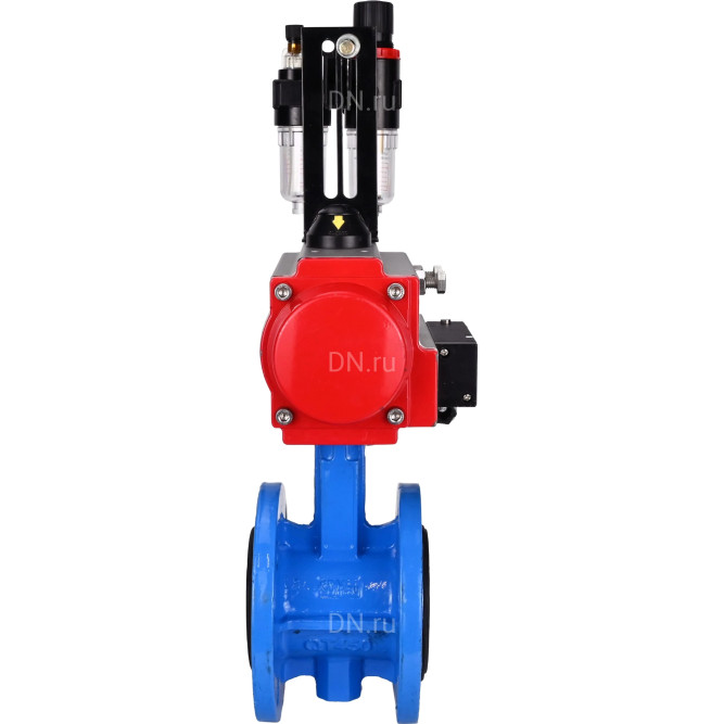 Затвор дисковый поворотный WBV1313E-2W-F-H Ду200 Ру16 фланцевый, корпус - чугун GGG40, диск - чугун GGG40, уплотнение - EPDM, с пневмоприводом PA-DA-140, пневмораспределителем 4M310-08 AC220V и БПВ AFC2000 в Алматы