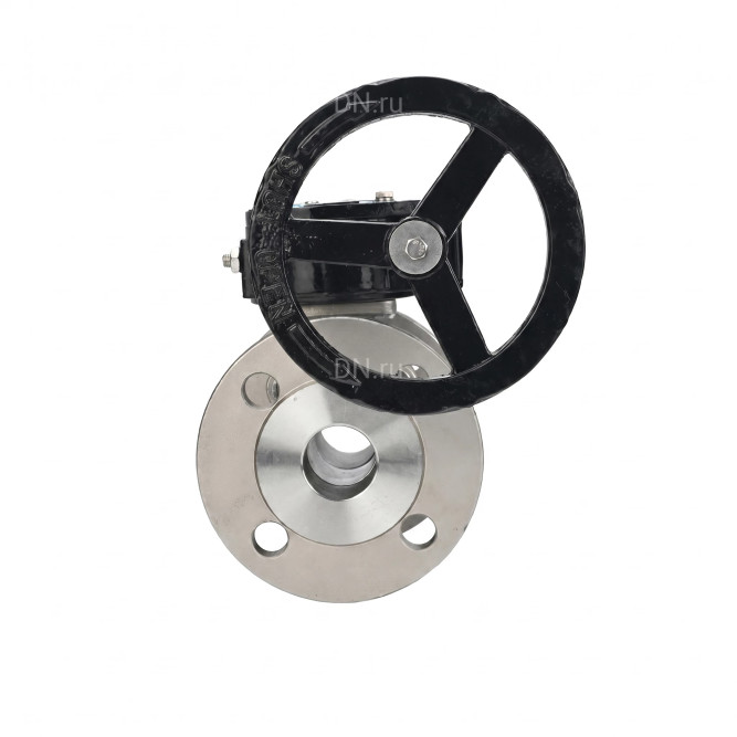 Кран шаровой BV3232P(2pc)-FP-F-ISO-H Ду65 Ру16 полнопроходной двухходовой, нержавеющая сталь 316, фланцевый, уплотнение - PTFE, с редуктором RDN RQN4-500Z-T30 в Алматы