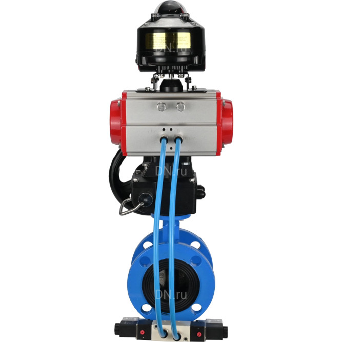 Затвор дисковый поворотный WBV1313E-2W-F-H Ду65 Ру16 фланцевый, корпус - чугун GGG40, диск - чугун GGG40, EPDM, с пневмоприводом PA-DA-105, пневмораспределителем 4V320-08 AC220V, БКВ APL-510N EX и ручным дублером MON1-250-T26-ISO в Алматы