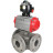 Кран шаровой BV3232P(4pc)-FP-3WL-F Ду20 Ру16 полнопроходной трехходовой, фланцевый, корпус - нержавеющая сталь SS316, с пневмоприводом PA-SA-065 с возвратными пружинами и БКВ APL-510N EX в Алматы