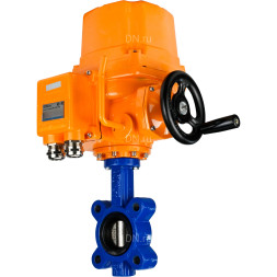 Затвор дисковый поворотный WBV1616E-2W-Fb-H Ду100 Ру16 LUG межфланцевый, корпус - чугун QT450, диск - чугун QT450, уплотнение - EPDM, с электроприводом QT-EX-010EM-O2-220VAC-У1 220В