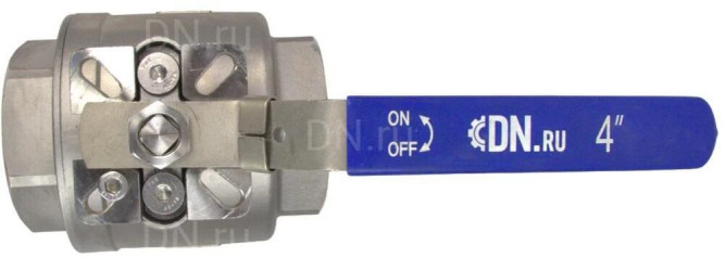 Кран шаровой BV3232P(2pc)-FP-T-ISO-H Ду100 Ру40 полнопроходной двухходовой, нержавеющая сталь 316, внутренняя резьба, уплотнение - PTFE, с ISO-фланцем и рукояткой, 19х19, F07/F10 в Алматы