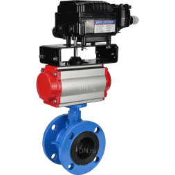 Затвор дисковый поворотный WBV1313E-2W-F-H Ду50 Ру16 фланцевый, корпус - чугун GGG40, диск - чугун GGG40, уплотнение - EPDM, с пневмоприводом PA-DA-105 и позиционером YT-1000RSN с обратной связью