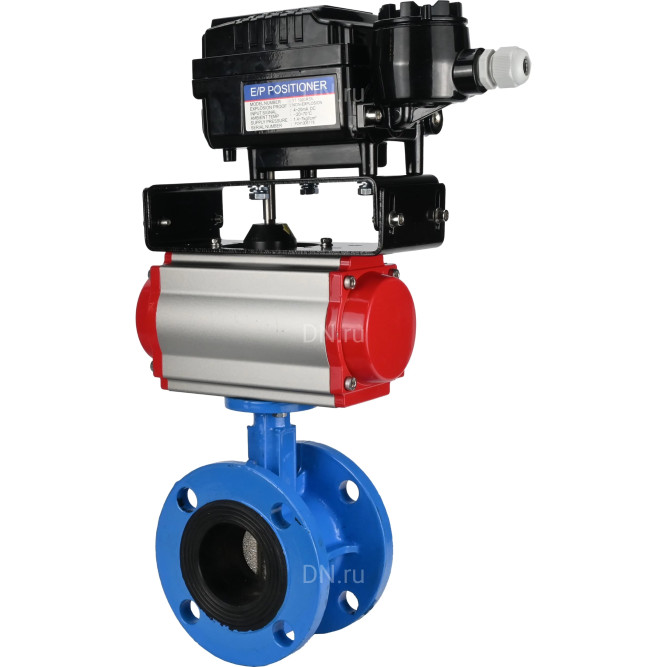 Затвор дисковый поворотный WBV1313E-2W-F-H Ду50 Ру16 фланцевый, корпус - чугун GGG40, диск - чугун GGG40, уплотнение - EPDM, с пневмоприводом PA-DA-105 и позиционером YT-1000RSN с обратной связью в Алматы