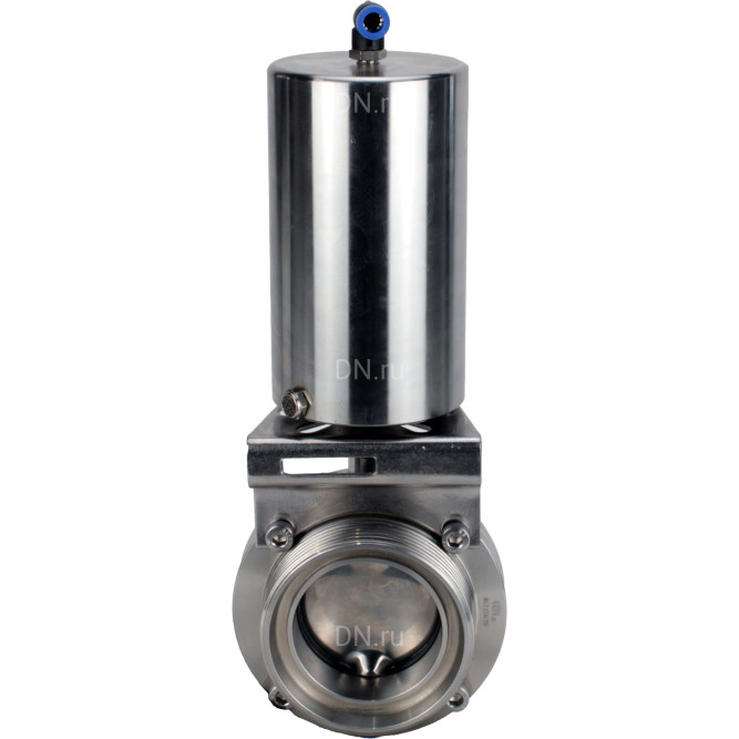Затвор дисковый поворотный WBV3131S-2W-T-H Ду65 Ру10 резьбовой, пищевая нержавеющая сталь 304, уплотнение – Silicon, с пневмоприводом PA-SA-85 с возвратными пружинами в Алматы