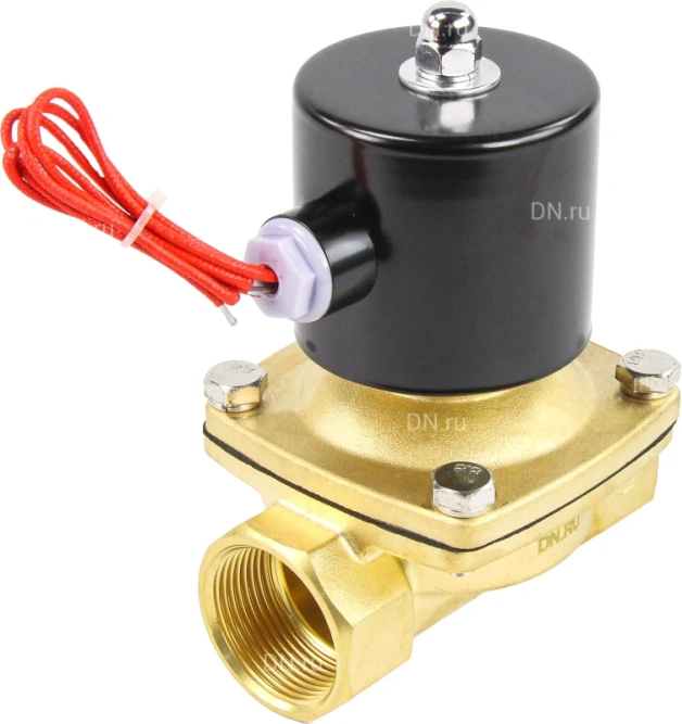 Клапан электромагнитный VS100-ET-NC-220VAC 1 1/4″ Ду32 Ру10, соленоидный двухходовой, корпус - латунь, уплотнение - EPDM, резьбовой, нормально-закрытый, прямого действия, катушка - 220В в Алматы