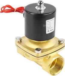 Клапан электромагнитный VS100-ET-NC-220VAC 1 1/4″ Ду32 Ру10, соленоидный двухходовой, корпус - латунь, уплотнение - EPDM, резьбовой, нормально-закрытый, прямого действия, катушка - 220В