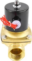 Клапан электромагнитный VS100-ET-NC-220VAC 1 1/4″ Ду32 Ру10, соленоидный двухходовой, корпус - латунь, уплотнение - EPDM, резьбовой, нормально-закрытый, прямого действия, катушка - 220В