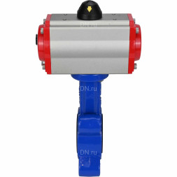 Затвор дисковый поворотный WBV1616N-2W-Fb-H Ду100 Ру16 LUG корпус - чугун QT450, диск - чугун QT450, уплотнение - NBR, с пневмоприводом PA-SA-130 и пневмораспределителем 4M310-08 DC24V