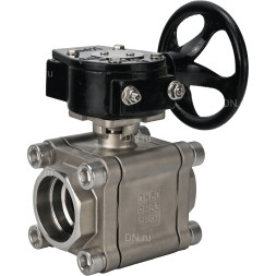 Кран шаровой BV3232P(3pc)-FP-SW-ISO-H Ду80 Ру63 полнопроходной, корпус - нержавеющая сталь SS316, под приварку, с редуктором RDN RQN4-500Z-T30