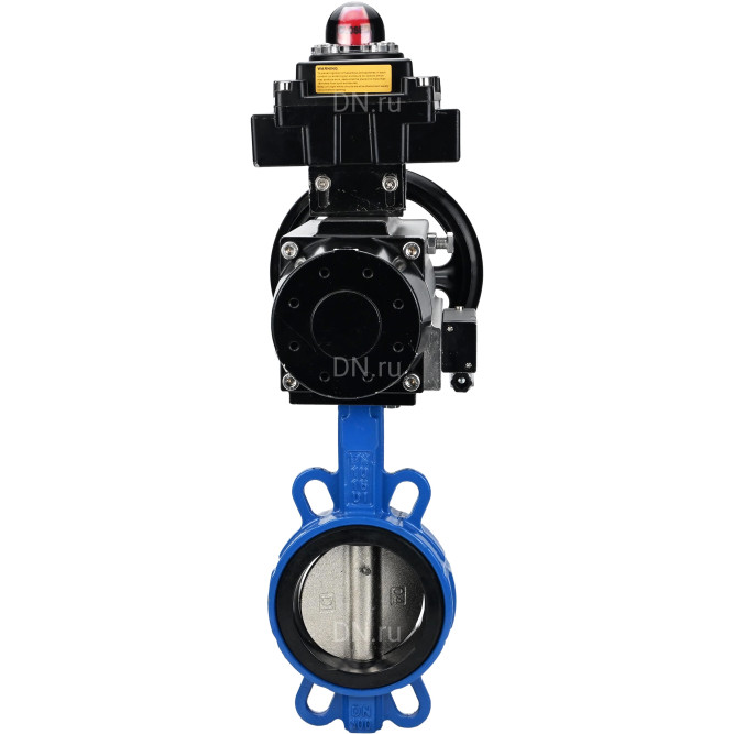 Затвор дисковый поворотный WBV1413E-2W-Fb-H Ду150 Ру16, корпус - чугун GGG50, диск - чугун GGG40, уплотнение - EPDM, с пневмоприводом PA-DA-105-1 двойного действия, пневмораспределителем 4M310-08 DC24V, БКВ APL-410N EX в Алматы