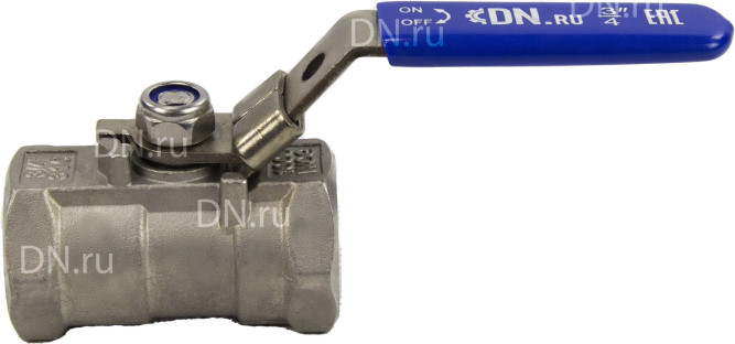 Кран шаровой BV3232P-SP-T-H Ду20 Ру63 стандартнопроходной двухходовой, нержавеющая сталь SS316, внутренняя резьба, уплотнение - PTFE, ручка-рычаг в Алматы