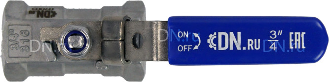 Кран шаровой BV3232P-SP-T-H Ду20 Ру63 стандартнопроходной двухходовой, нержавеющая сталь SS316, внутренняя резьба, уплотнение - PTFE, ручка-рычаг в Алматы