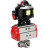 Кран шаровой BV3232P(4pc)-SP-3WL-T-ISO-H 3/8″ Ду10 Ру63 стандартнопроходной трехходовой L-тип, нержавеющая сталь SS316, внутренняя резьба, уплотнение - PTFE, с пневмоприводом PA-DA-52 и БКВ APL-510N-EX в Алматы