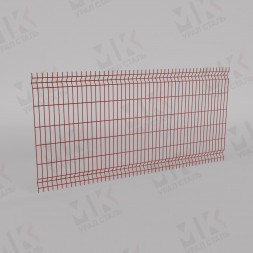 3Д забор красный (RAL 3032) 2500х3000х2 Profi