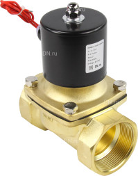 Клапан электромагнитный VS100-ET-NC-220VAC 2″ Ду50 Ру10, соленоидный двухходовой, корпус - латунь, уплотнение - EPDM, резьбовой, нормально-закрытый, прямого действия, катушка - 220В