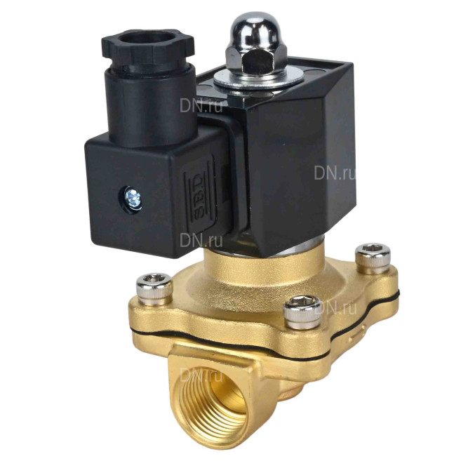 Клапан электромагнитный VS300-VT-NO-24VDC 1/4″ Ду8 Ру10, соленоидный двухходовой, корпус - латунь, уплотнение - Viton, резьбовой, нормально-открытый, прямого действия, катушка - 24В в Алматы