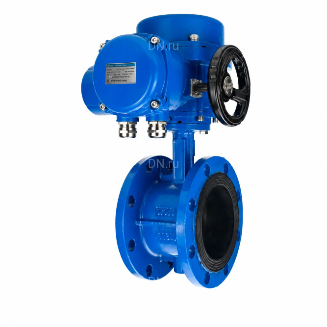 Затвор дисковый поворотный WBV1331E-2W-F-H Ду50 Ру16 фланцевый, корпус - чугун GGG40, диск - нержавеющая сталь 304, уплотнение - EPDM, с электроприводом QT-N-015M-O2-380VAC-У1 с моментной муфтой 380В в Алматы