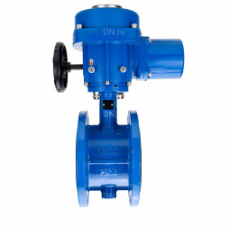 Затвор дисковый поворотный WBV1331E-2W-F-H Ду50 Ру16 фланцевый, корпус - чугун GGG40, диск - нержавеющая сталь 304, уплотнение - EPDM, с электроприводом QT-N-015M-O2-380VAC-У1 с моментной муфтой 380В