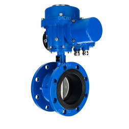 Затвор дисковый поворотный WBV1331E-2W-F-H Ду50 Ру16 фланцевый, корпус - чугун GGG40, диск - нержавеющая сталь 304, уплотнение - EPDM, с электроприводом QT-N-015M-O2-380VAC-У1 с моментной муфтой 380В