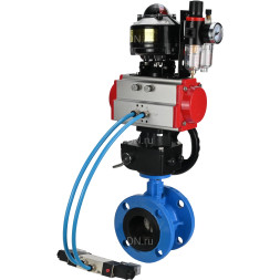 Затвор дисковый поворотный WBV1313E-2W-F-H Ду65 Ру16 фланцевый, корпус - чугун GGG40, диск - чугун GGG40, EPDM, с пневмоприводом PA-DA-105, пневмораспределителем 4V320-10 AC220V, БКВ APL-510N EX, ручным дублером MON1-250-T26-ISO и БПВ AFC2000