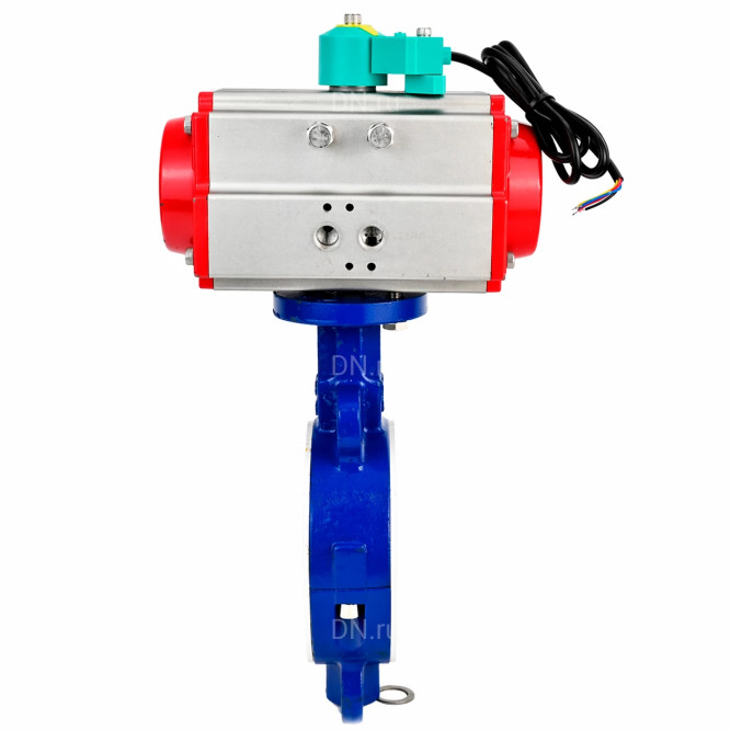 Затвор дисковый поворотный WBV3434Pf-2W-Fb-H Ду65 Ру16 корпус - углеродистая сталь WCB, диск - углеродистая сталь WCB, футерованный PTFE, уплотнение - PTFE, с пневмоприводом PA-SA-105 и ALS200D в Алматы