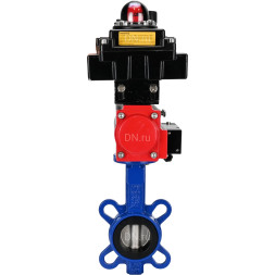 Затвор дисковый поворотный WBV1432N-2W-Fb-H Ду125 Ру16, корпус - чугун GGG50, диск - нержавеющая сталь 316L, уплотнение - NBR, с пневмоприводом PA-DA-105, пневмораспределителем 4M310-08 DC24V, БКВ APL-410N EX, БПВ AFC2000